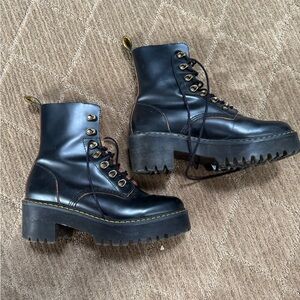 Dr. Martens Black Chunky Platform Lace-Up Combat Boots